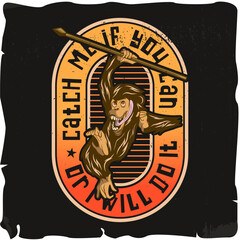 Monkey warrior with a spear