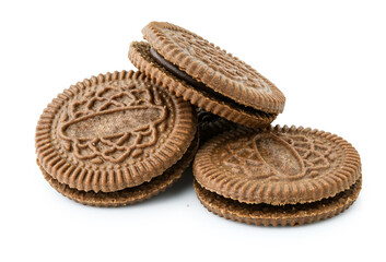 cracker sandwich isolated on white background