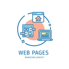 Marketing Thin Line Icon Concept. Vector