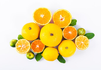 A pile of citrus fruit slices