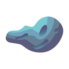 Colorful asteroid vector illustration. Meteorite, meteoroid, comet, space stone. Space, planet, crater, game concept