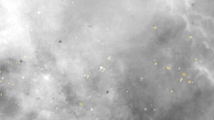 Monochrome black and white ink effect watercolor. Abstract grunge grey shades watercolor background. Smeared gray aquarelle painted paper textured. Silver ink and watercolor textures with gold dots.