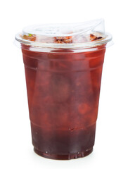 ice lemon tea isolated on white background clipping path