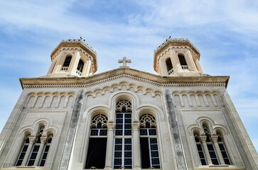Low-angle shot of the Serbian orthodox church of the Holy Annunciation in Dubrovnik, Croatia