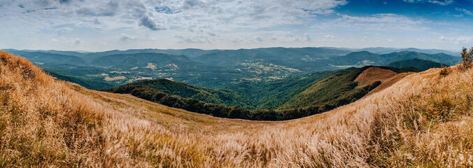 Panorama in Bieszczady Mountains in Poland