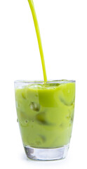 green tea milk isolated on white background