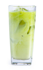 green tea milk isolated on white background