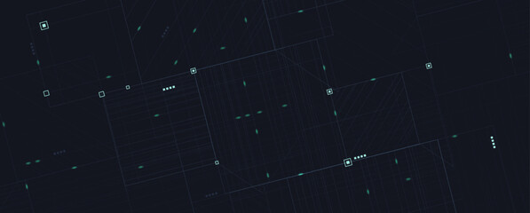Fototapeta premium Quantum processing. Deep learning artificial intelligence. Future new technology for business or science presentation