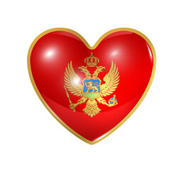 Love Montenegro, heart flag icon