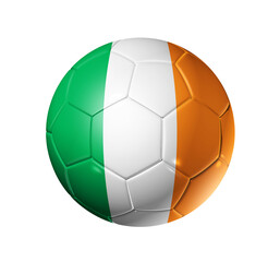 Soccer football ball with Ireland flag