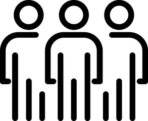 Business teamwork, people group line icon