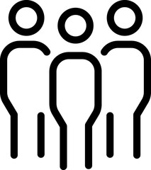 Business teamwork, people group line icon
