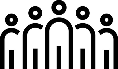 Business teamwork, people group line icon