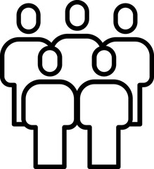 Business teamwork, people group line icon