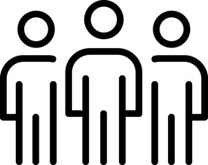 Business teamwork, people group line icon