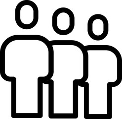 Business teamwork, people group line icon