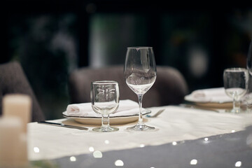 table setting at restaurant