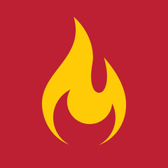 Fire vector in red background