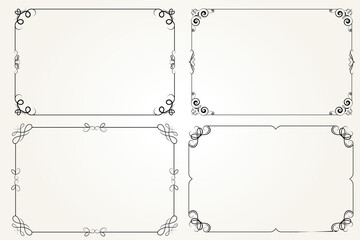 Retro borders set vector in white background