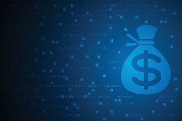 Dollar Bag in a blue background vector