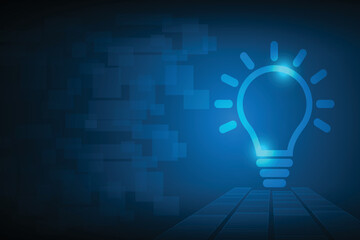 Bulb in a blue background Vector