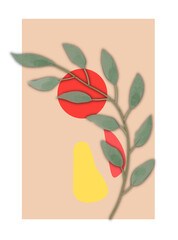 Abstract  design with flower for wall decoration 