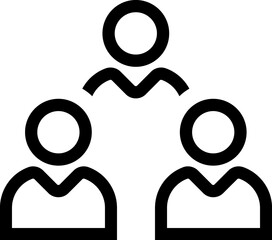 Business teamwork, people group line icon