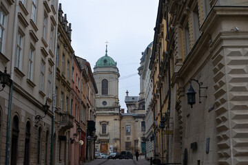 Fototapeta premium beautiful view of the streets of lviv