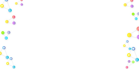 Social media marketing icons internet tags target