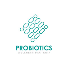 Probiotics bacteria logo design. Healthy nutrition ingredient for therapeutic