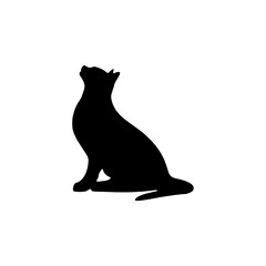 Vector isolated cat silhouette, logo, print, decorative sticker