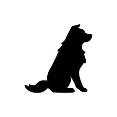 Vector silhouette of a dog on a white background