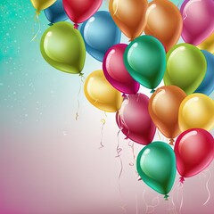 Color Glossy Balloons Background Illustration