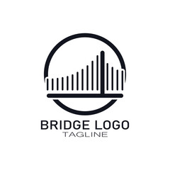 Obraz premium simple minimalist Bridge logo vector icon illustration design template