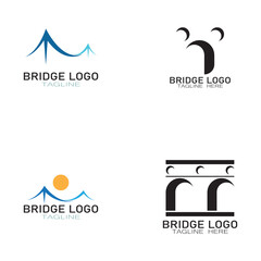 simple minimalist Bridge logo vector icon illustration design template