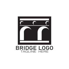 simple minimalist Bridge logo vector icon illustration design template