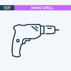 hand drill icon vector sign symbol
