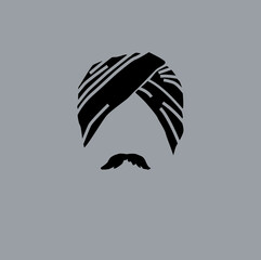 Lala Lajpat Rai vector Face icon. Lala Lajpat Rai black white face graphic.