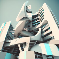 Abstract architecture 3d rendering