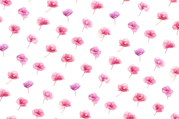 Floral pattern with natural fresh Hydrangea flower, pink color blooming flowers Holiday flat lay for Mothers day, Valentines day, Womens day.  Spring or summer bloossom print, nature design