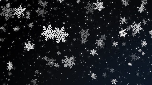 Abstract Christmas Backgrounds with snowflake on black backgrounds , in Christmas Holiday , illustration wallpaper