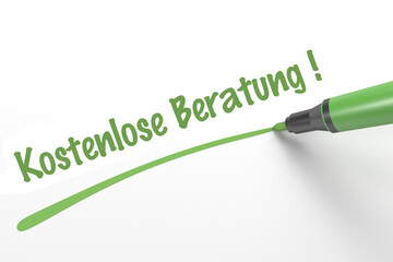 Kostenlose Beratung Schriftzug Dienstleistung
