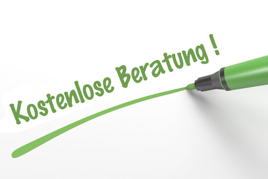 Kostenlose Beratung Schriftzug Dienstleistung
