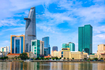 Buildings in the central area of Ho Chi Minh City, along the Saigon River. The symbol of modernity...