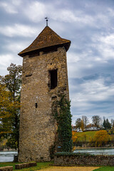 old castle tower in the forest, Rheinfelden, Switzerland