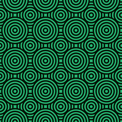 Green seamless circle pattern. Abstract green seamless spiral pattern. Green vintage seamless background. Green seamless geometric pattern.	
