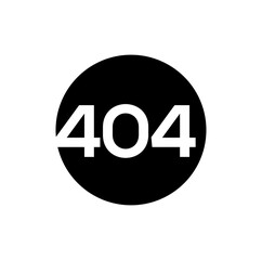 404 Internet error page icon. 404 number symbol.