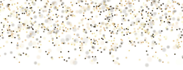Fototapeta na wymiar Golden confetti falling down isolated on transparent background.