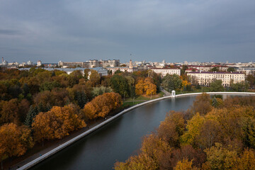 Aerial: The Janka Kupala Park in Minsk in autumn