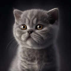 British shorthair. Portrait of a british shorthair kitten. Cat portrait